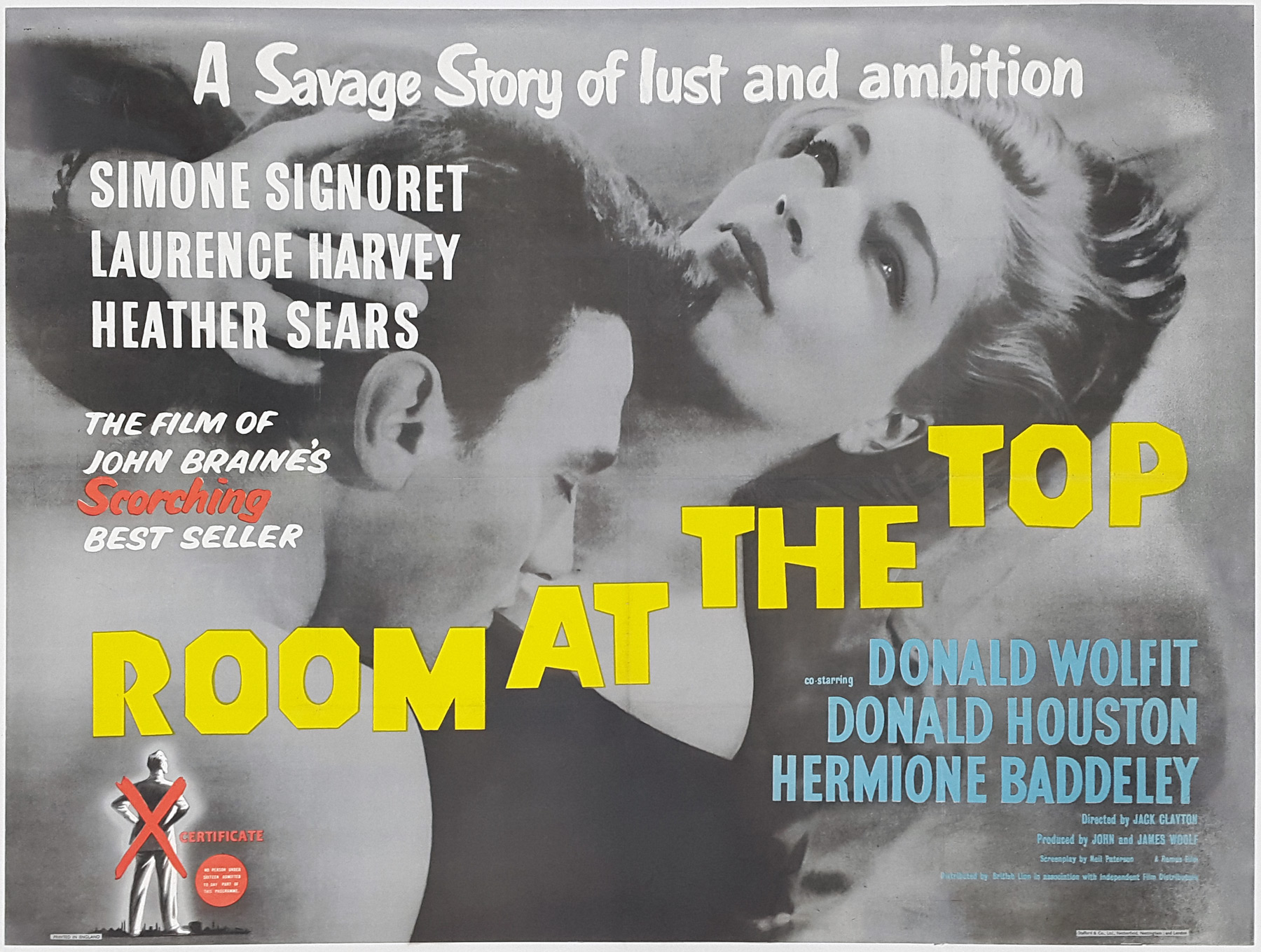 ROOM AT THE TOP 1959 Original Vintage New Wave Cinema UK Quad Film 