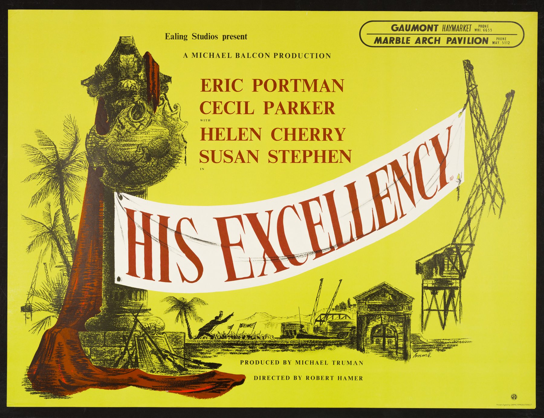 his-excellency-1952-original-vintage-ealing-comedy-uk-quad-film-movie