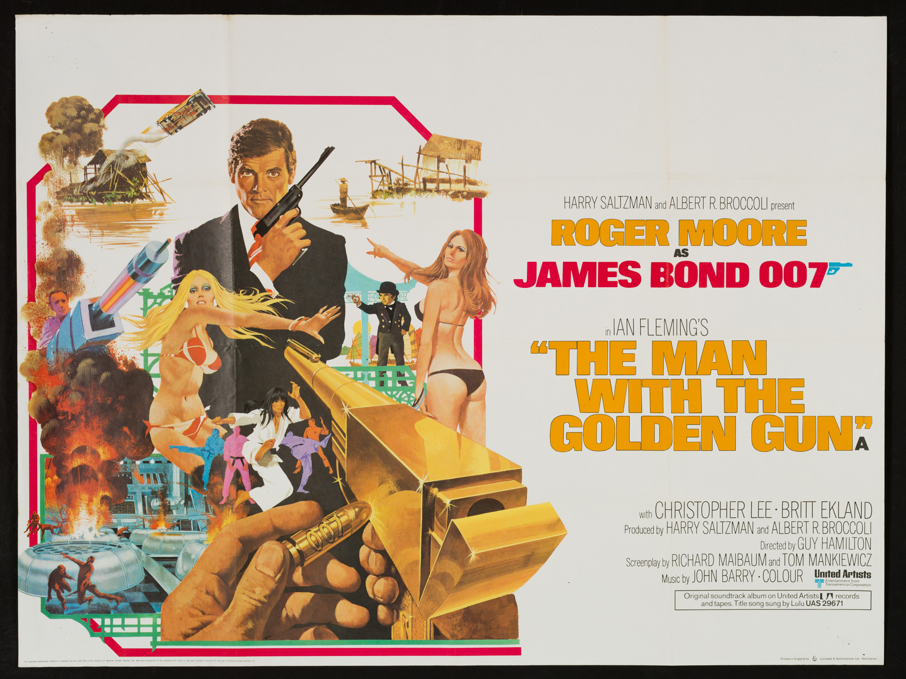 THE MAN WITH THE GOLDEN GUN (1974) Original Vintage UK QuadFilm Movie ...