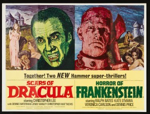 SCARS OF DRACULA / HORROR OF FRANKENSTEIN (1970) Original Vintage ...