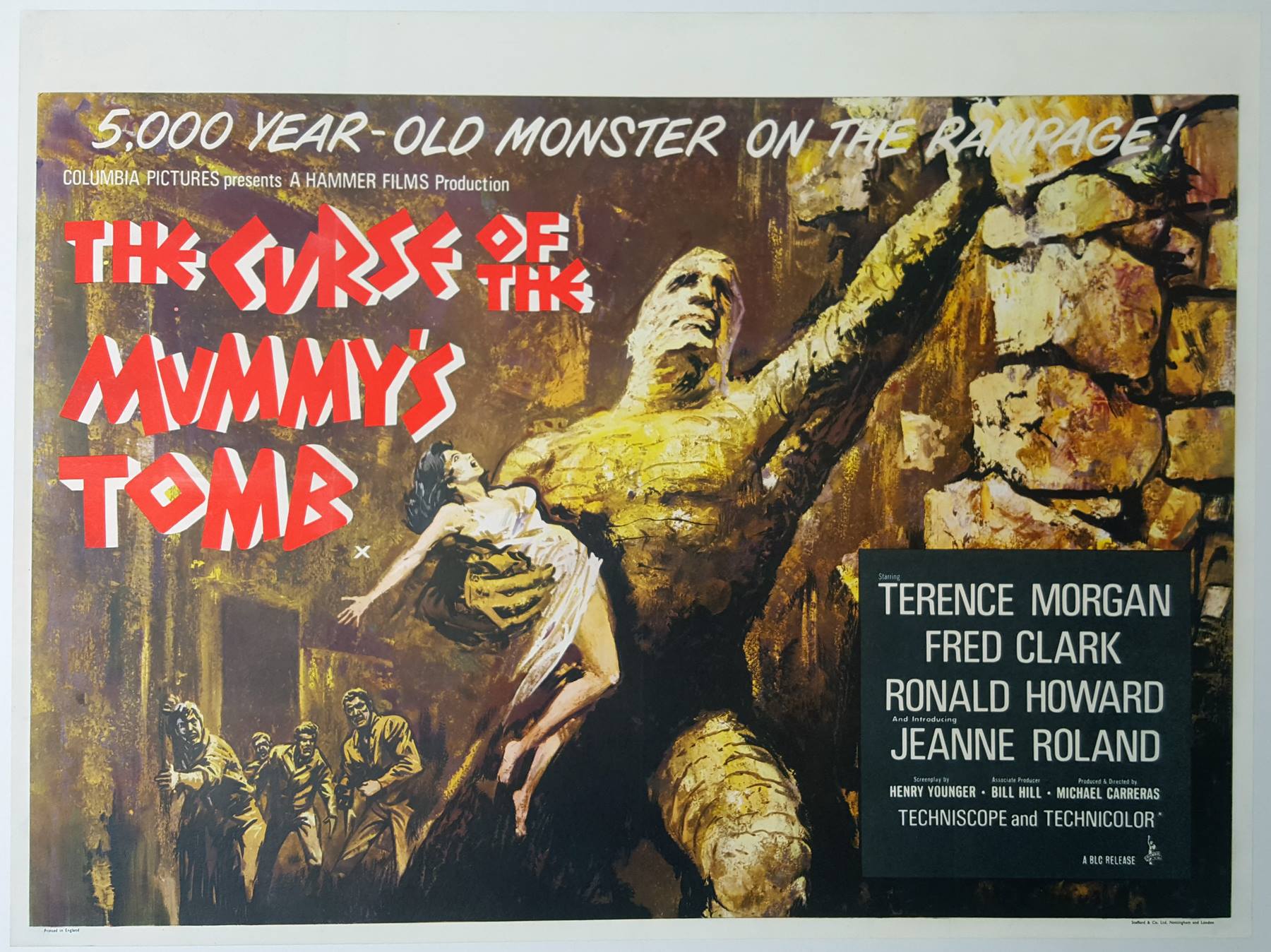 Art  The Curse Of The Mummys Tomb Movie Poster 1964 42 X 26