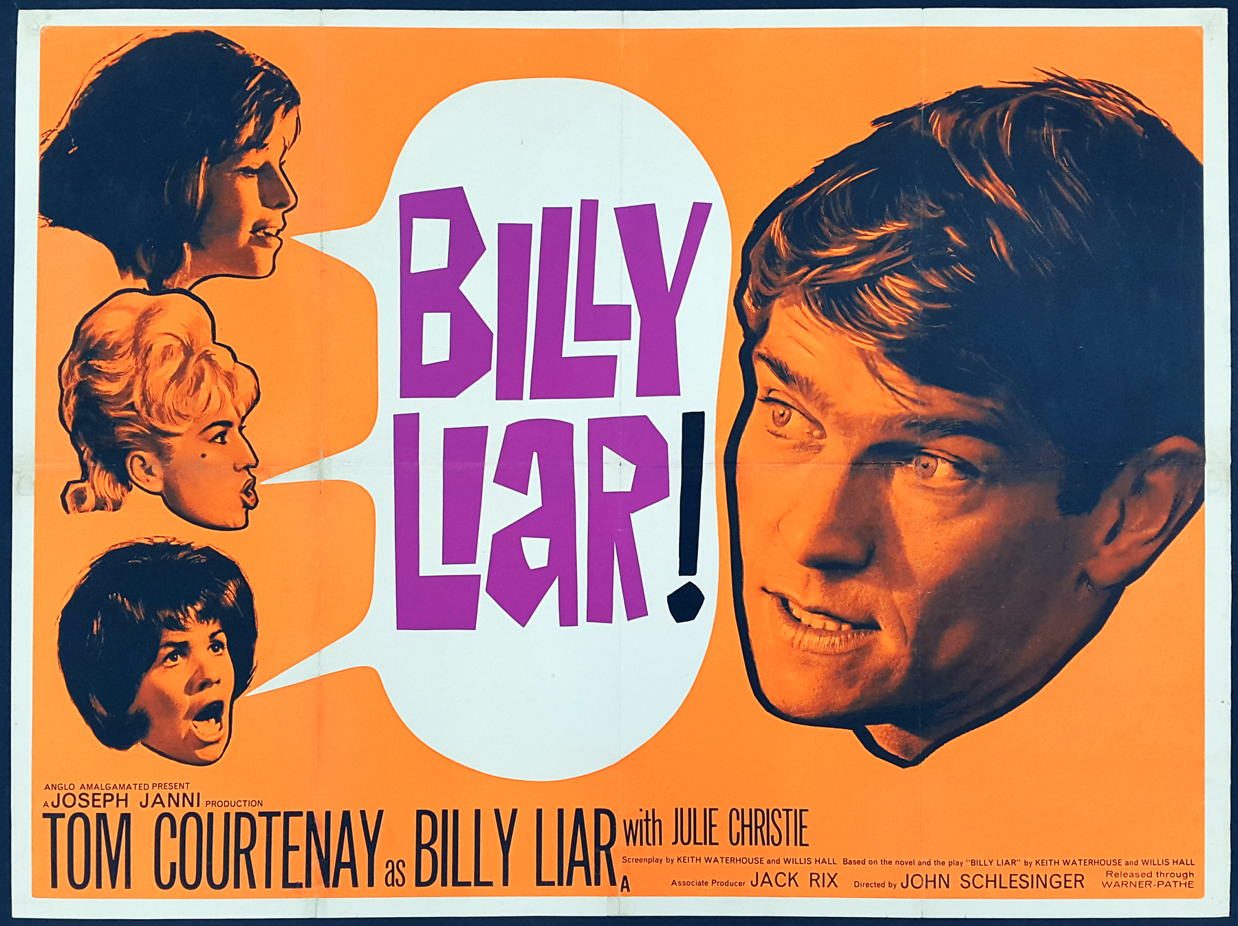 Billy Liar 1963 Original Vintage New Wave Uk Quad Film Movie Poster Picture Palace Movie Posters