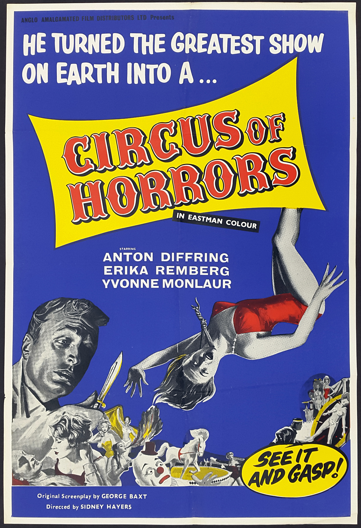 CIRCUS OF HORRORS (1960) Original Vintage Film Movie Poster | Picture ...